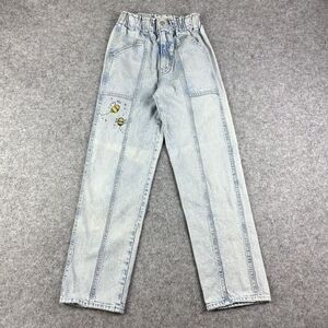 Mother Superior Springy Ankle Jeans Womens 24 Artsy Honey Bees Elastic Waist*